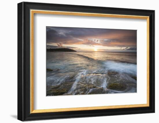 Waves Crash on Cliffs under a Colorful Caribbean Sunset, Galley Bay, St. John'S-Roberto Moiola-Framed Photographic Print