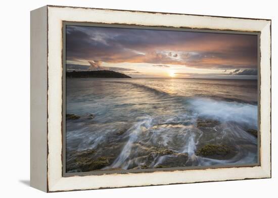 Waves Crash on Cliffs under a Colorful Caribbean Sunset, Galley Bay, St. John'S-Roberto Moiola-Framed Premier Image Canvas