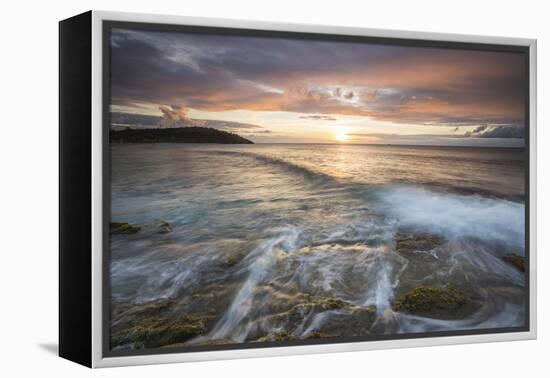 Waves Crash on Cliffs under a Colorful Caribbean Sunset, Galley Bay, St. John'S-Roberto Moiola-Framed Premier Image Canvas