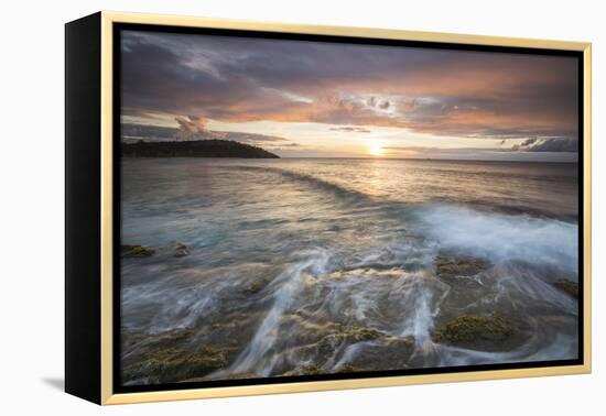 Waves Crash on Cliffs under a Colorful Caribbean Sunset, Galley Bay, St. John'S-Roberto Moiola-Framed Premier Image Canvas