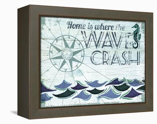 Waves Crash-The Saturday Evening Post-Framed Premier Image Canvas