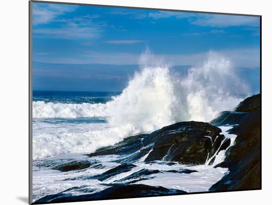 Waves crashing against rocks at Pirate Cove, Oregon Coast, Lincoln County, Oregon, USA-null-Mounted Photographic Print