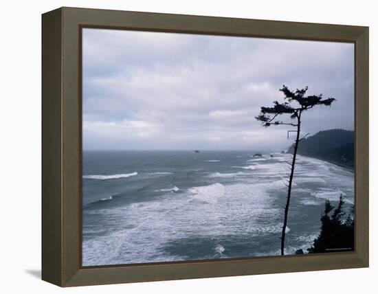 Waves Crashing into Rocks on the Pacific Coast, Oregon, United States of America, North America-Aaron McCoy-Framed Premier Image Canvas