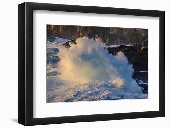 Waves crashing into the rocky shoreline near Dingle, Ireland-Chuck Haney-Framed Photographic Print