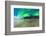 Waves crashing on frozen Haukland Beach under the Northern Lights (Aurora Borealis), Leknes-Roberto Moiola-Framed Photographic Print