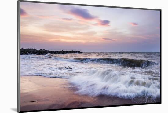 Waves Crashing on Negombo Beach at Sunset, West Coast of Sri Lanka, Asia-Matthew Williams-Ellis-Mounted Photographic Print