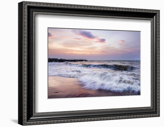 Waves Crashing on Negombo Beach at Sunset, West Coast of Sri Lanka, Asia-Matthew Williams-Ellis-Framed Photographic Print