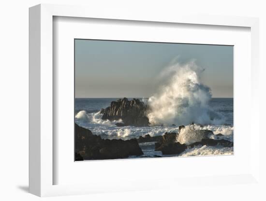 Waves Crashing on Rocks at Sunset, Asilomar State Beach, California-Sheila Haddad-Framed Photographic Print