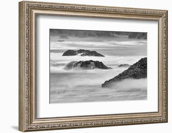 Waves crashing on rocks, Bandon Beach, Oregon-Adam Jones-Framed Photographic Print