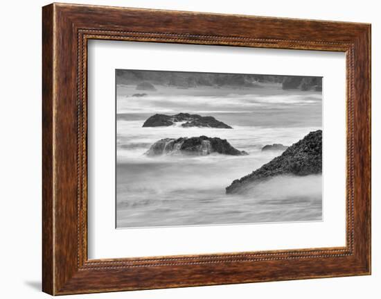 Waves crashing on rocks, Bandon Beach, Oregon-Adam Jones-Framed Photographic Print