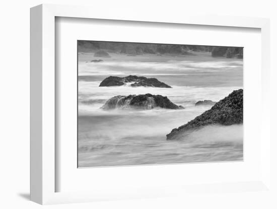 Waves crashing on rocks, Bandon Beach, Oregon-Adam Jones-Framed Photographic Print