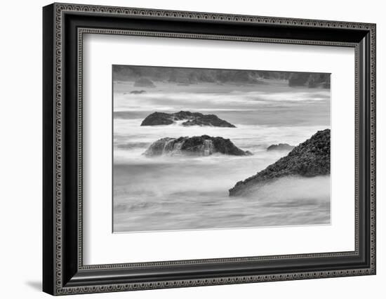 Waves crashing on rocks, Bandon Beach, Oregon-Adam Jones-Framed Photographic Print