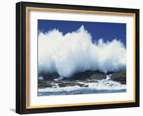 Waves Crashing on Rocks on the Coast of South Africa, Africa-Groenendijk Peter-Framed Photographic Print