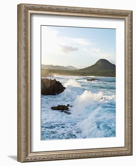 Waves Crashing on Rocks-Norbert Schaefer-Framed Photographic Print