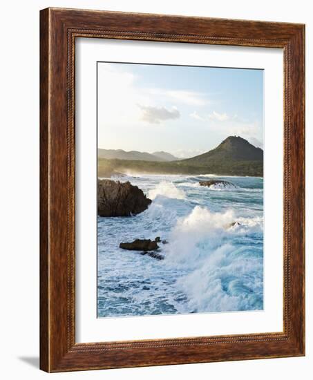 Waves Crashing on Rocks-Norbert Schaefer-Framed Photographic Print