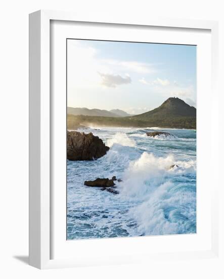 Waves Crashing on Rocks-Norbert Schaefer-Framed Photographic Print