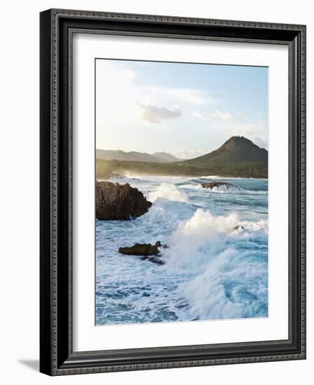 Waves Crashing on Rocks-Norbert Schaefer-Framed Photographic Print