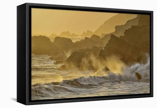 Waves Crashing on Shoreline,Pfeiffer State Park, Big Sur, California,Usa-Christian Heeb-Framed Premier Image Canvas