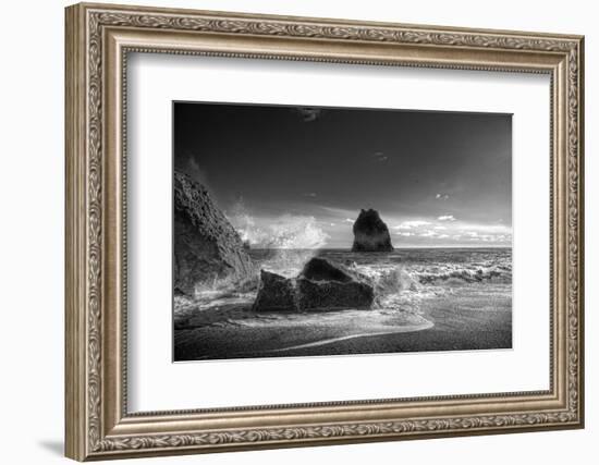 Waves crashing on the beach, Dyrholaey, Iceland-Panoramic Images-Framed Photographic Print