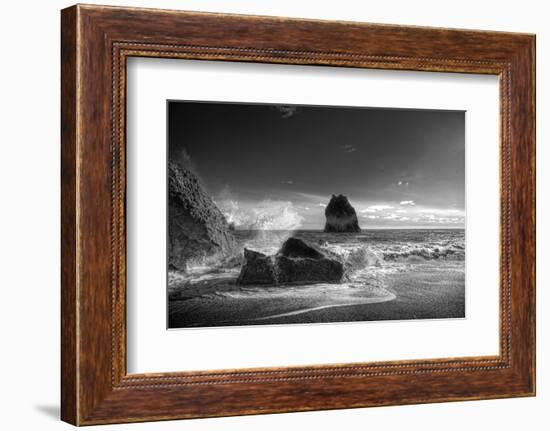 Waves crashing on the beach, Dyrholaey, Iceland-Panoramic Images-Framed Photographic Print