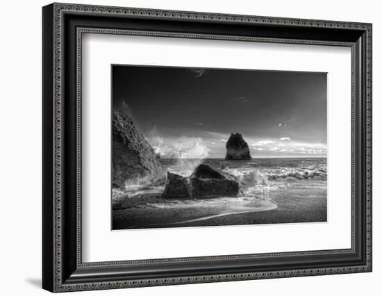 Waves crashing on the beach, Dyrholaey, Iceland-Panoramic Images-Framed Photographic Print