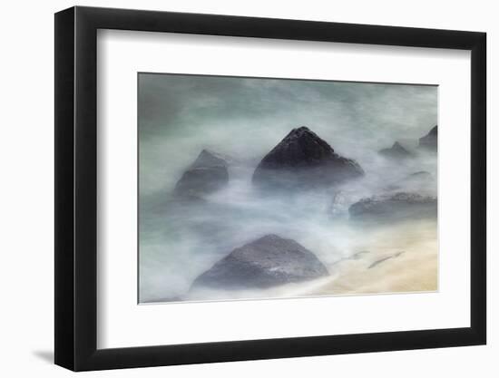 Waves crashing over lava rocks on shoreline of Espanola Island, Galapagos Islands, Ecuador.-Adam Jones-Framed Photographic Print