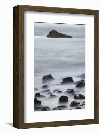 Waves crashing over lava rocks on shoreline of Espanola Island, Galapagos Islands, Ecuador.-Adam Jones-Framed Photographic Print