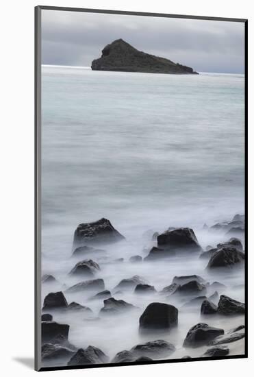 Waves crashing over lava rocks on shoreline of Espanola Island, Galapagos Islands, Ecuador.-Adam Jones-Mounted Photographic Print