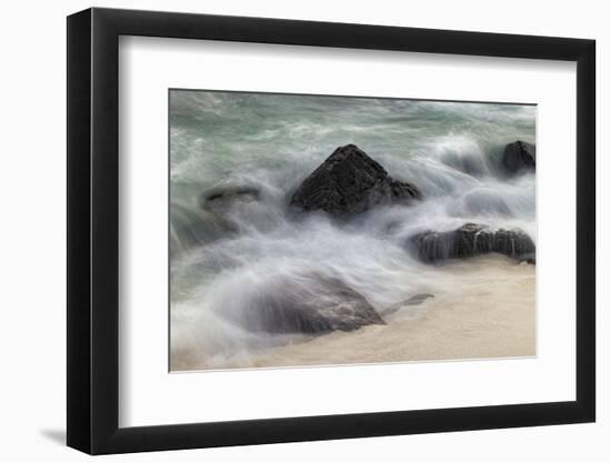 Waves crashing over lava rocks on shoreline of Espanola Island, Galapagos Islands, Ecuador.-Adam Jones-Framed Photographic Print