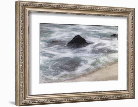 Waves crashing over lava rocks on shoreline of Espanola Island, Galapagos Islands, Ecuador.-Adam Jones-Framed Photographic Print