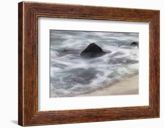 Waves crashing over lava rocks on shoreline of Espanola Island, Galapagos Islands, Ecuador.-Adam Jones-Framed Photographic Print