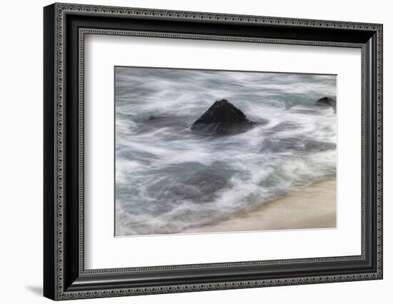 Waves crashing over lava rocks on shoreline of Espanola Island, Galapagos Islands, Ecuador.-Adam Jones-Framed Photographic Print