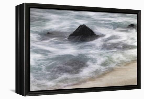 Waves crashing over lava rocks on shoreline of Espanola Island, Galapagos Islands, Ecuador.-Adam Jones-Framed Premier Image Canvas