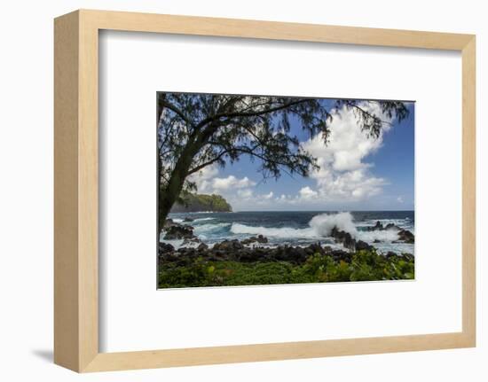 Waves Crashing Upon Rocks, Laupahoehoe Park, Hawaii, USA-Jaynes Gallery-Framed Photographic Print