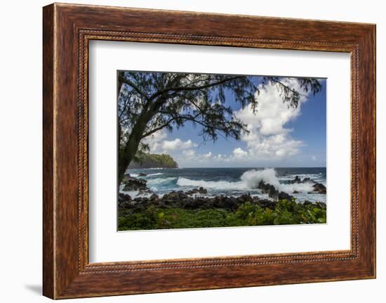 Waves Crashing Upon Rocks, Laupahoehoe Park, Hawaii, USA-Jaynes Gallery-Framed Photographic Print