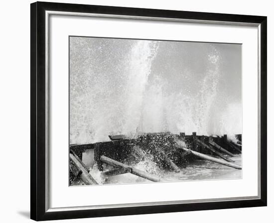 Waves Dashing against Breakwater-Philip Gendreau-Framed Photographic Print