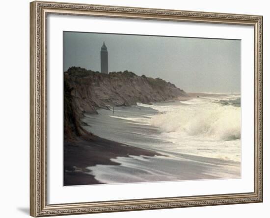 Waves from the Atlantic Ocean Crash against the Shore at Robert Moses State Park-null-Framed Photographic Print