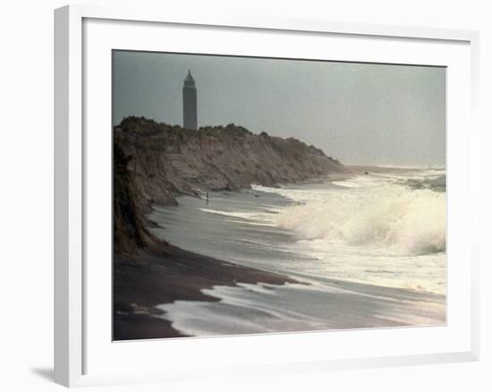 Waves from the Atlantic Ocean Crash against the Shore at Robert Moses State Park-null-Framed Photographic Print