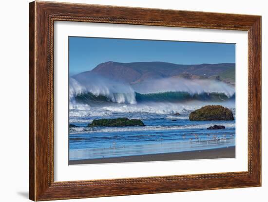 Waves in Cayucos II-Lee Peterson-Framed Photo