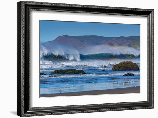 Waves in Cayucos II-Lee Peterson-Framed Photo