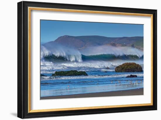 Waves in Cayucos II-Lee Peterson-Framed Photo