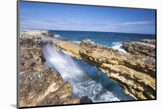 Waves in the Natural Arches of Limestone Devil's Bridge, Antigua, Antigua and Barbuda-Roberto Moiola-Mounted Photographic Print