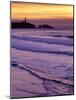 Waves near Yaquina Head Lighthouse at Sunset, Newport, Oregon Coast, USA-Janis Miglavs-Mounted Photographic Print
