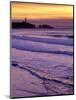 Waves near Yaquina Head Lighthouse at Sunset, Newport, Oregon Coast, USA-Janis Miglavs-Mounted Photographic Print