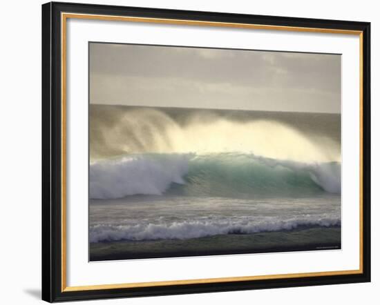 Waves of Indian Ocean Crashing on Shore of Cocos Islands-John Dominis-Framed Photographic Print