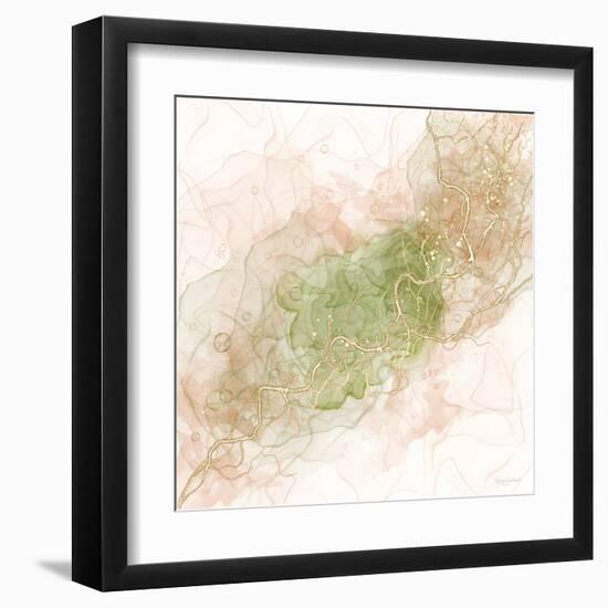 Waves of Peach and Sage-Angela Bawden-Framed Art Print