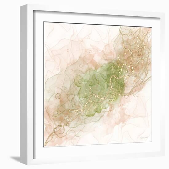 Waves of Peach and Sage-Angela Bawden-Framed Art Print