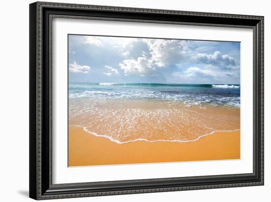 Waves of the Ocean on a Sandy Coast-Givaga-Framed Photographic Print