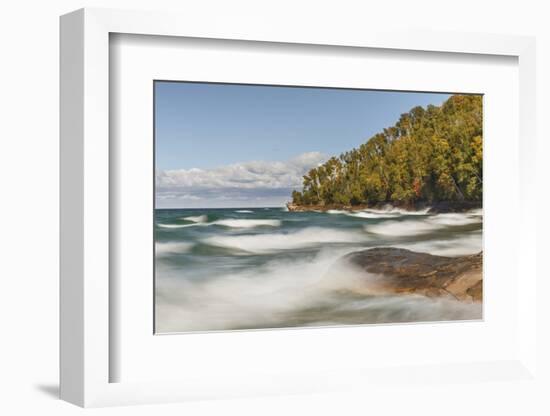 Waves on Lake Superior in fall, Pictured Rocks National Lakeshore, Michigan.-Adam Jones-Framed Photographic Print