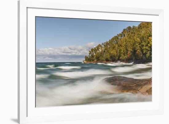 Waves on Lake Superior in fall, Pictured Rocks National Lakeshore, Michigan.-Adam Jones-Framed Premium Photographic Print